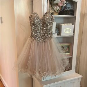 Beaded Tulle Cocktail Dress